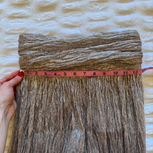 Tory Burch Silver Metallic Shimmering Maxi Skirt - Picture 9 of 10